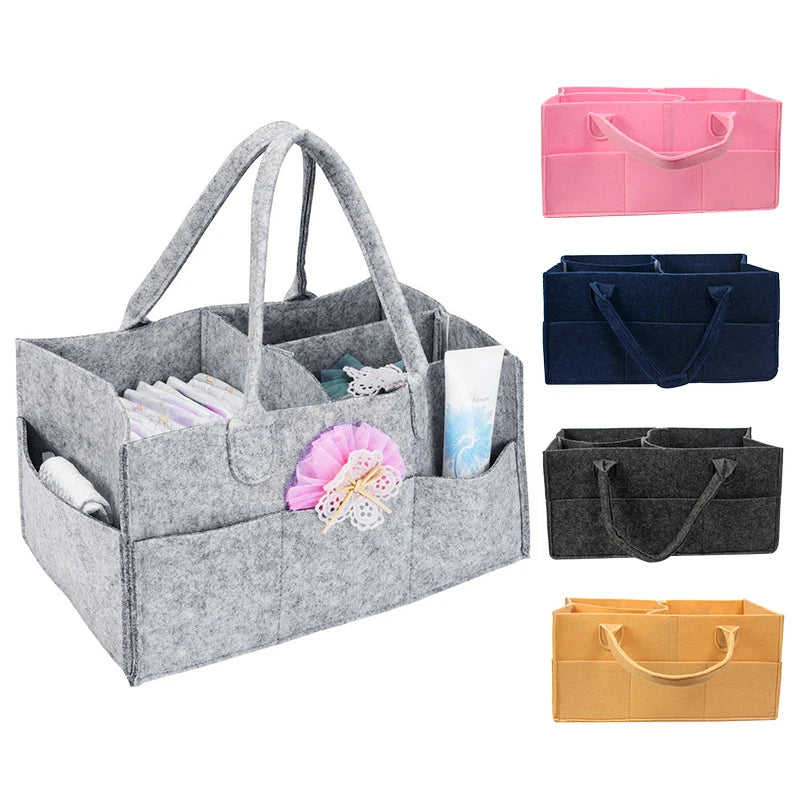 1/2 Baby Diaper Caddy Organizer Portable Holder Bag for Changing Table and Car Nursery Essentials Storage Bins Nappy Bags