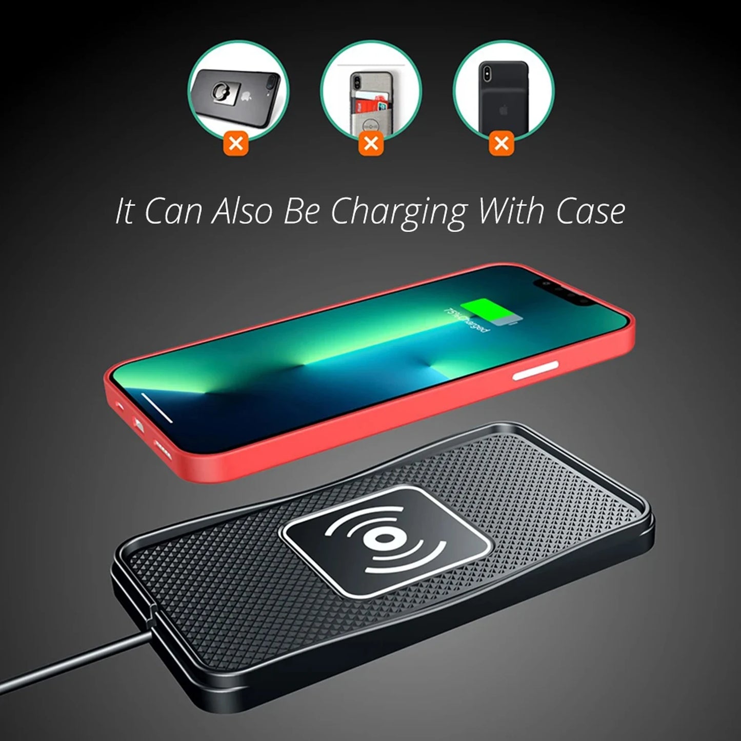 15W Wireless Charger Car Fast Charging Pad for iPhone 14 13 12 11 Pro Xs Max X XR 8 Plus Ulefone Doogee Samsung Note 9 Note S23