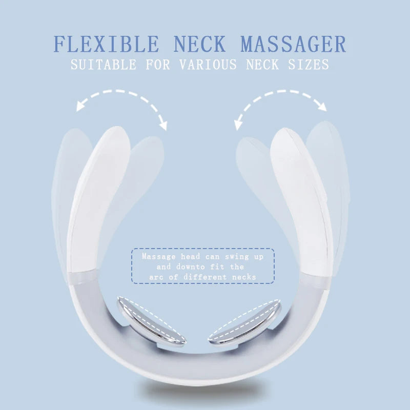 New Smart Neck Shoulder Muscle Massager Electric Heat Relaxation You Body Anytime USB Charging White