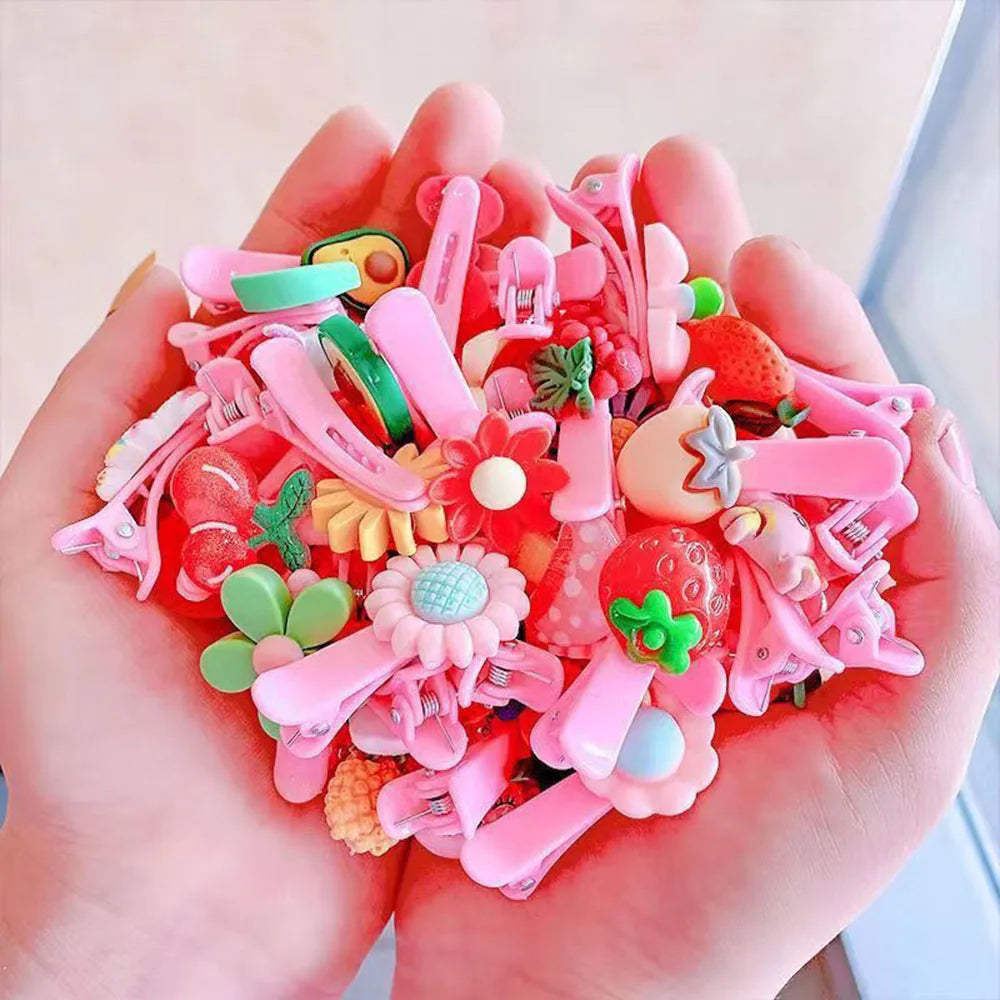 10 pcs/Set Girls Hairpin Baby Fruit Flower Barrettes Newborn Candy Colors Hair Clip Kid Hair Accessories Alligator Clips Pin