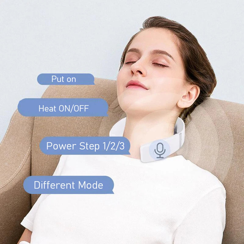 New Smart Neck Shoulder Muscle Massager Electric Heat Relaxation You Body Anytime USB Charging White