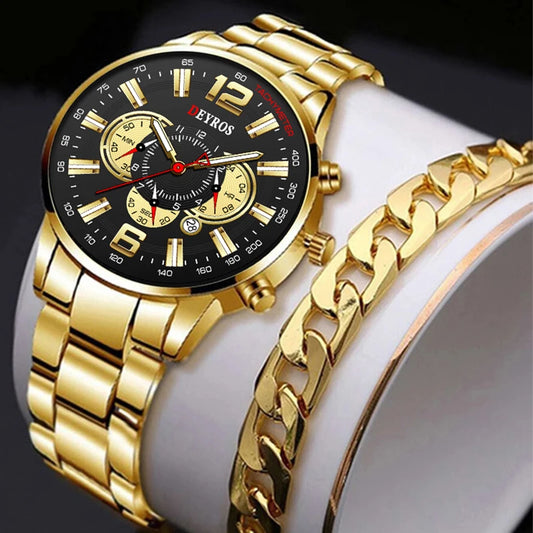 Luxury Men's Bracelets Watches Fashion Men Stainless Steel Quartz Wristwatch Business Casual 2023 Male Clock reloj hombre