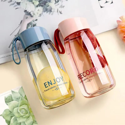 380ml High Quality Plastic Water Bottles Transparent Milk Juice Cup Outdoor Portable Leakproof Drinkware Student Portable Mug