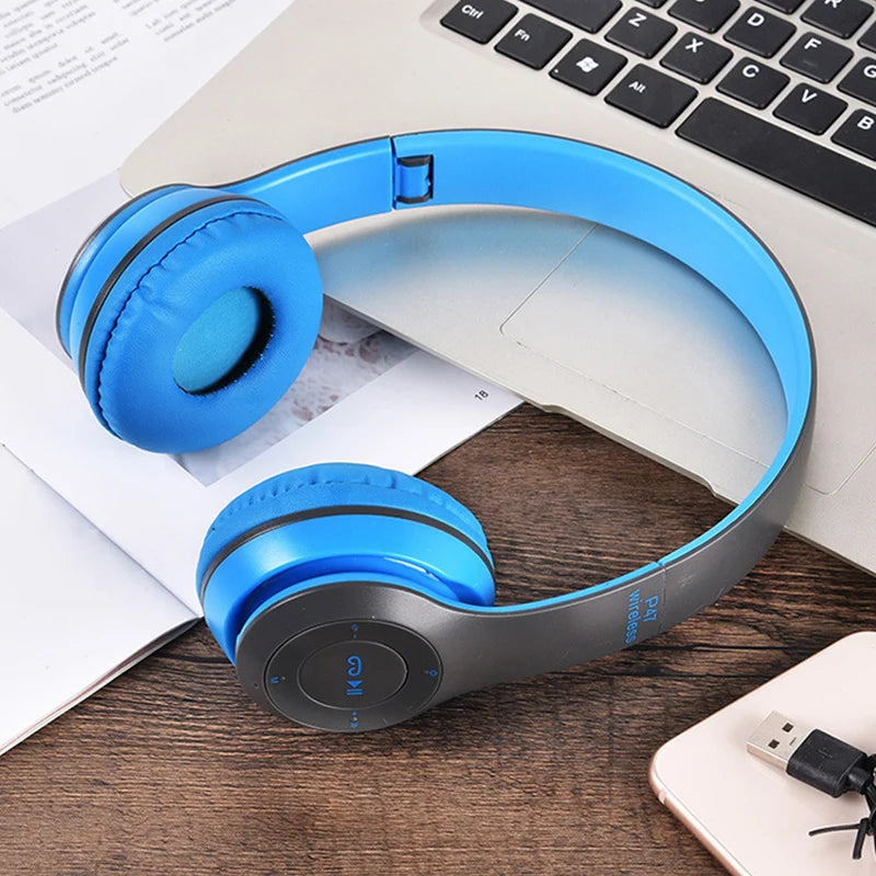 Bluetooth 5.0 Wireless Headphone Foldable HIFI Stereo Bass Earphone Kid Girl Helmet Gift With Mic USB Adaptor For iPhone TV Game