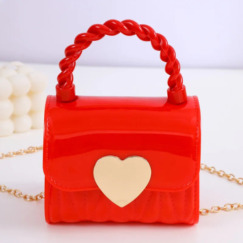 Love chain shoulder bag, lightweight mini tote, waterproof fashion crossbody bag for girls