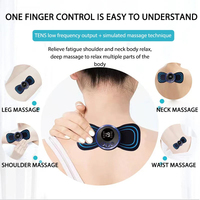 EMS Pulse Neck Massager Sticker Tens Cervical Massageador Tens Cervical Electrode Gel Pads Muscle Stimulator Neck Pain Relief